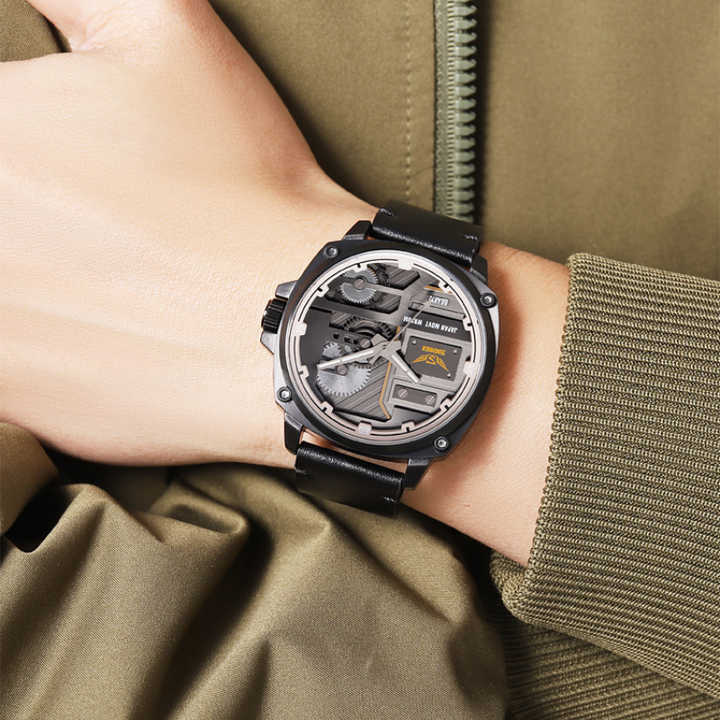 Men's Leather Quartz Watch™ - Olsen & Olsen