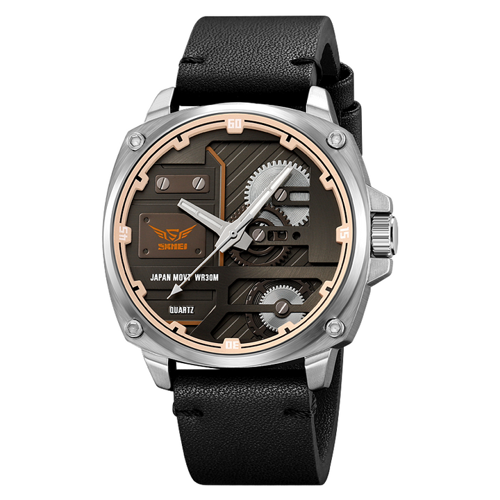 Men's Leather Quartz Watch™ - Olsen & Olsen