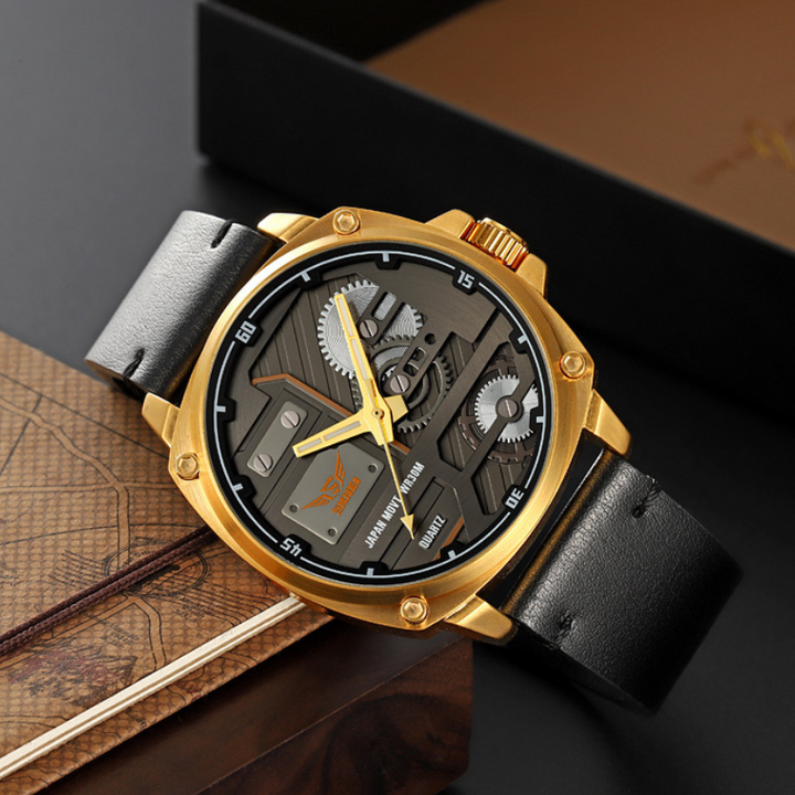 Men's Leather Quartz Watch™ - Olsen & Olsen