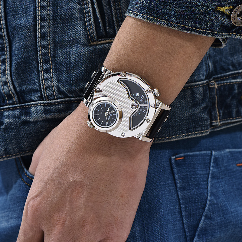 Multi-Time Zone Leather Strap Watch™ - Olsen & Olsen