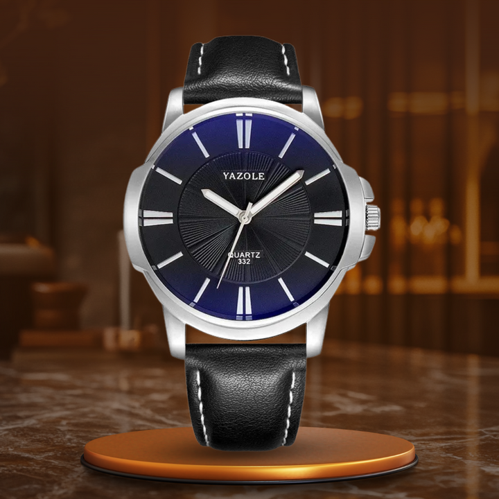 Luxurious Blue Glass Leather Watch™ - Olsen & Olsen