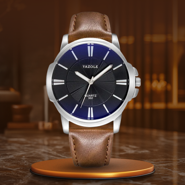 Luxurious Blue Glass Leather Watch™ - Olsen & Olsen