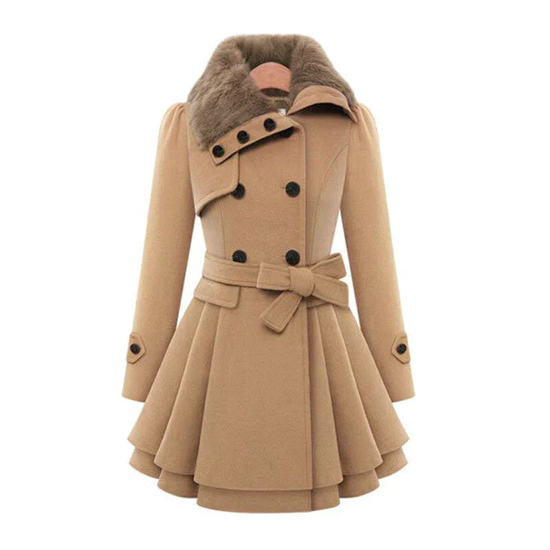 Victoria™ | Chic trench coat with vegan fur