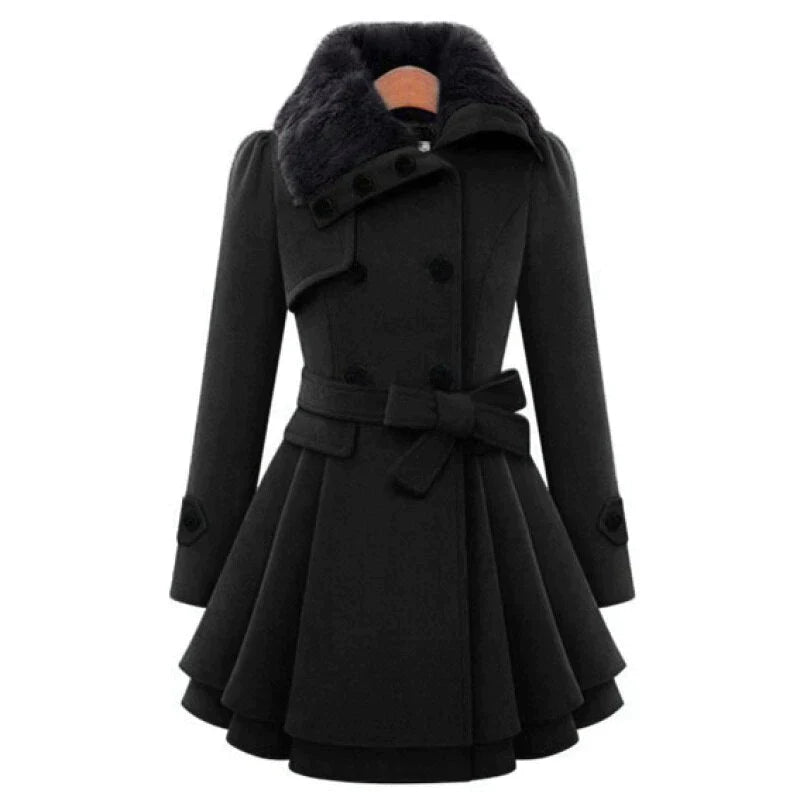 Victoria™ | Chic trench coat with vegan fur