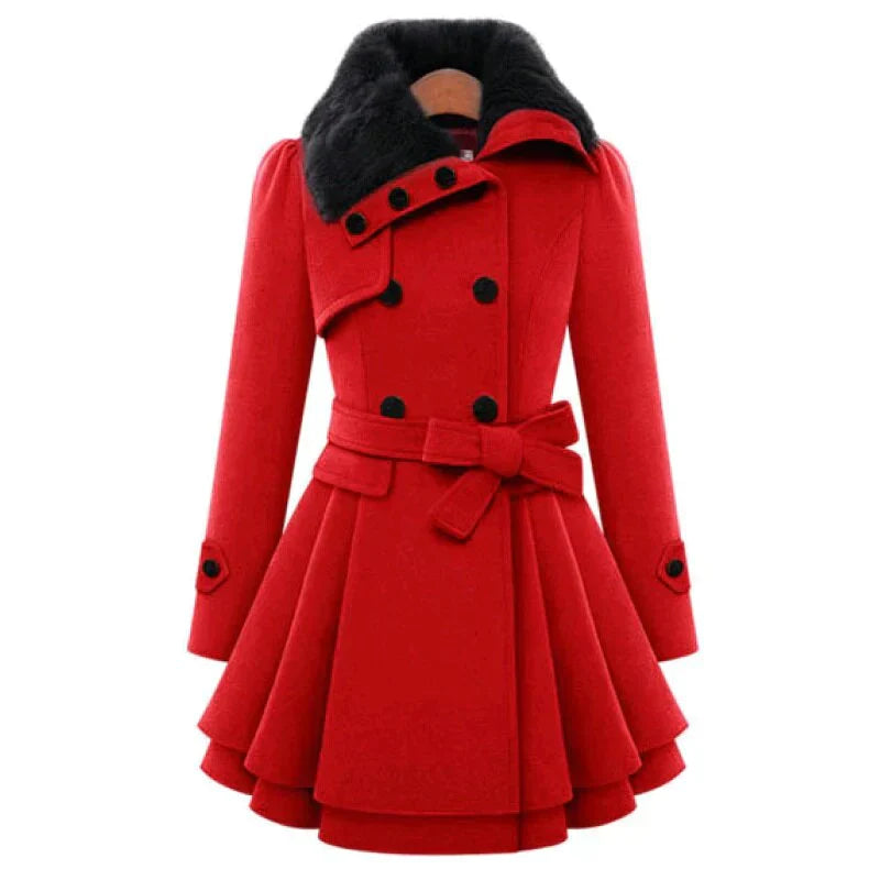 Victoria™ | Chic trench coat with vegan fur