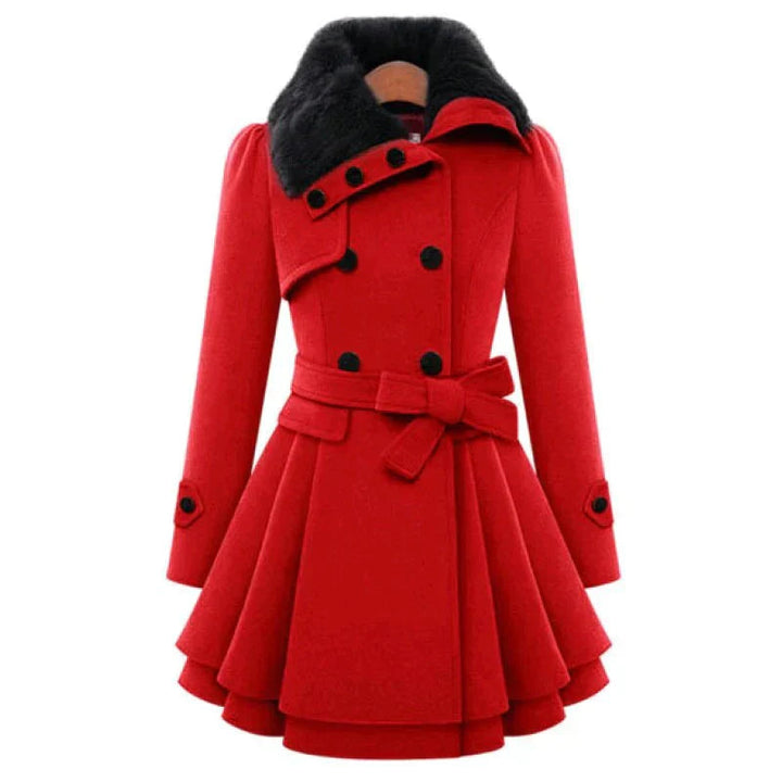 Victoria™ | Chic trench coat with vegan fur