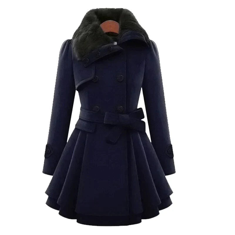 Victoria™ | Chic trench coat with vegan fur
