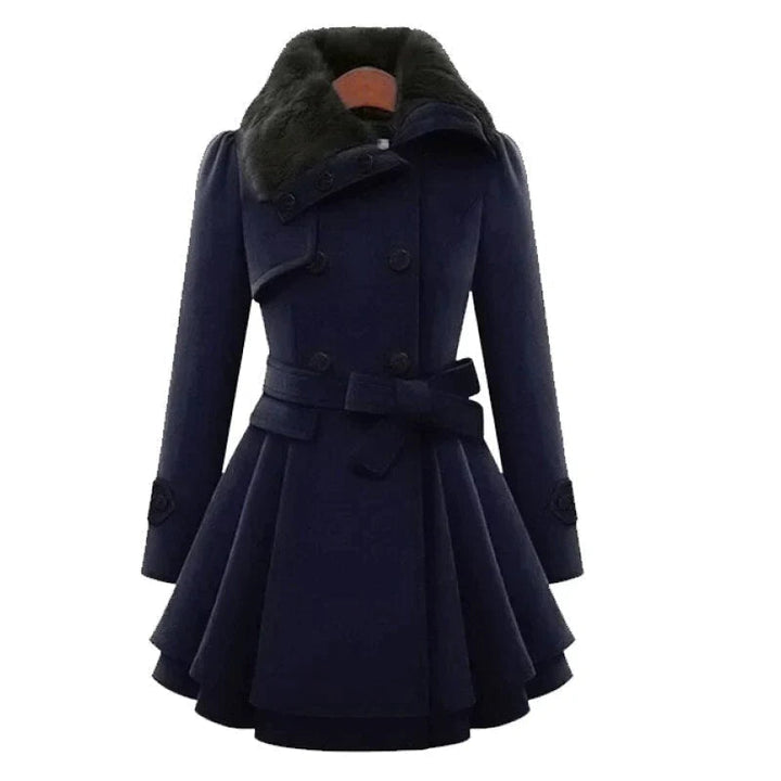 Victoria™ | Chic trench coat with vegan fur