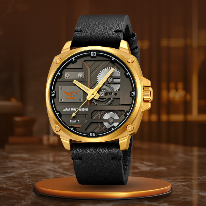 Men's Leather Quartz Watch™ - Olsen & Olsen